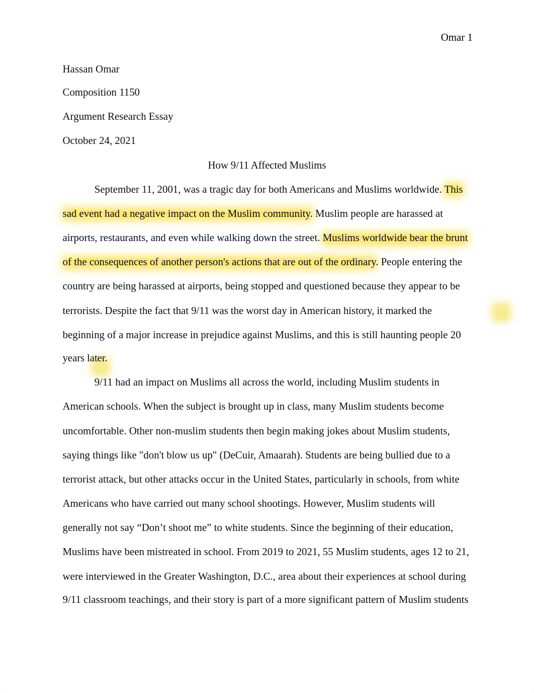 How 911 affected muslims  -Hassan Omar.pdf_dse1m1w5i2h_page1