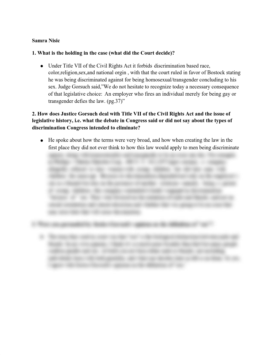 Homework #1 - Bostock v. Clayton County Start Assignment - Samra Nisic.pdf_dseng8zjage_page1