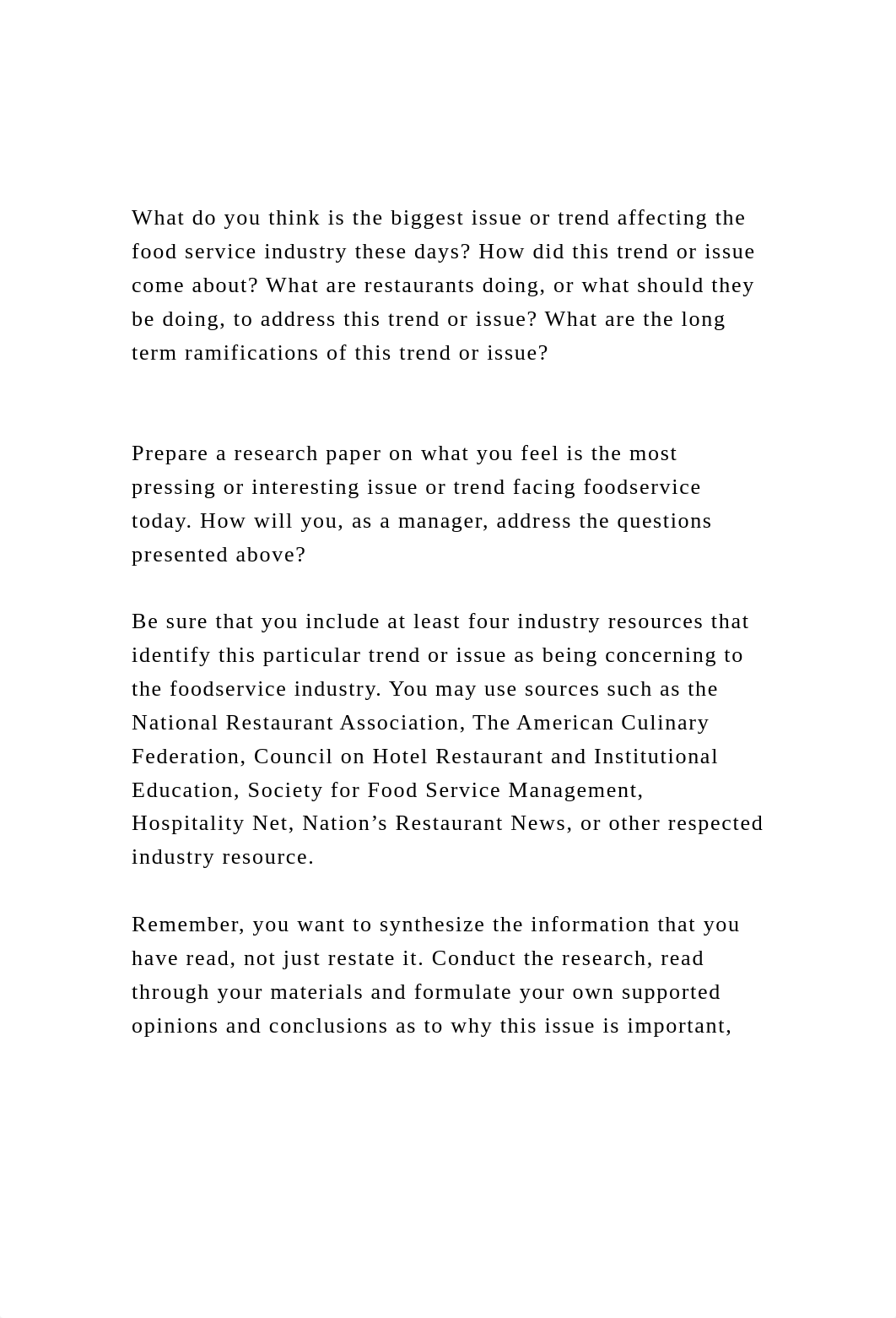 What do you think is the biggest issue or trend affecting the fo.docx_dsf9uji9ywu_page2