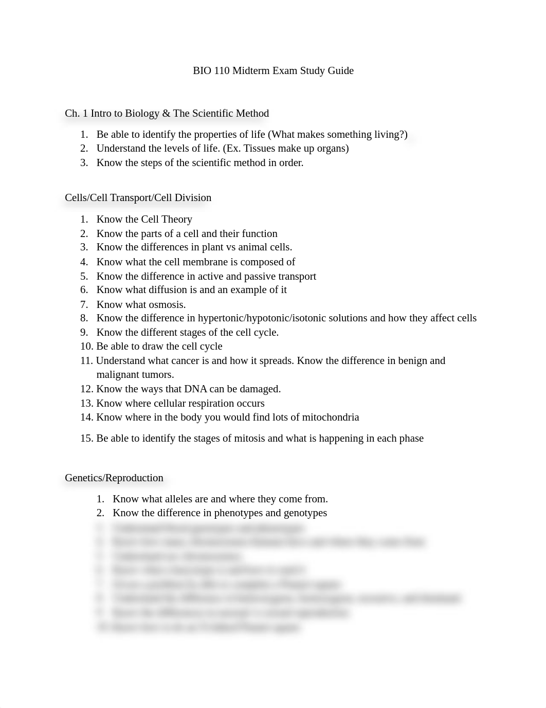 BIO 110 Midterm Exam Study Guide FA 20.docx_dsfafdblf5k_page1