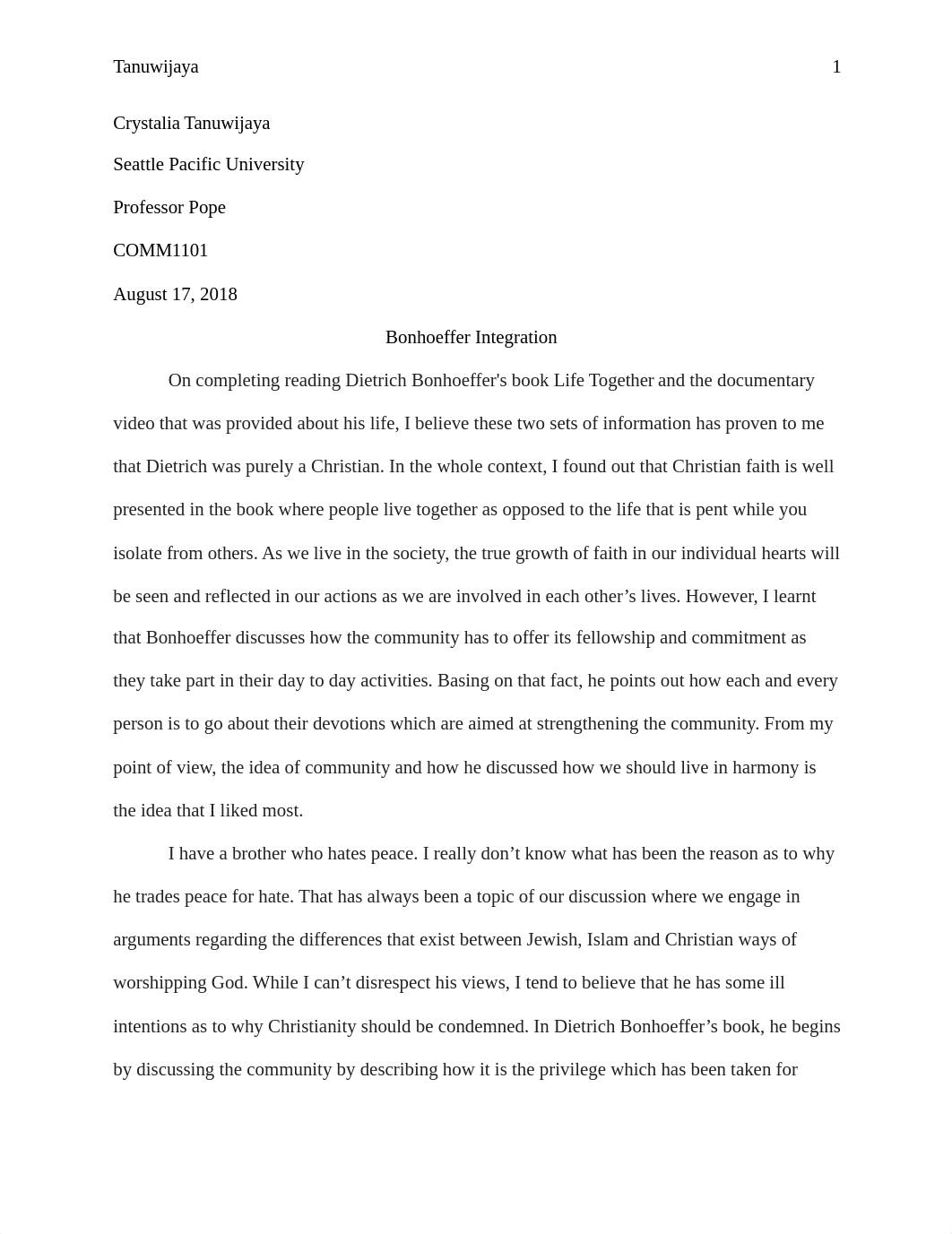 COMM1101 Bonhoeffer Integration Final Paper.docx_dsfptkcca1v_page1