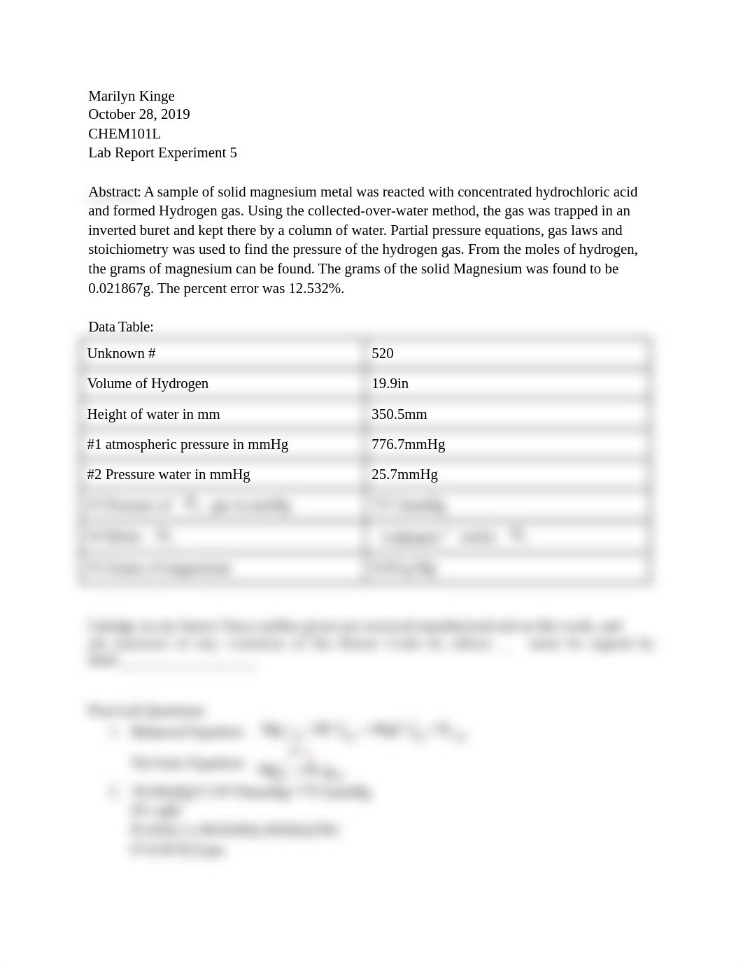 Experiment 5: The Synthesis and Collection of Hydrogen Gas_dsg82629a5r_page1