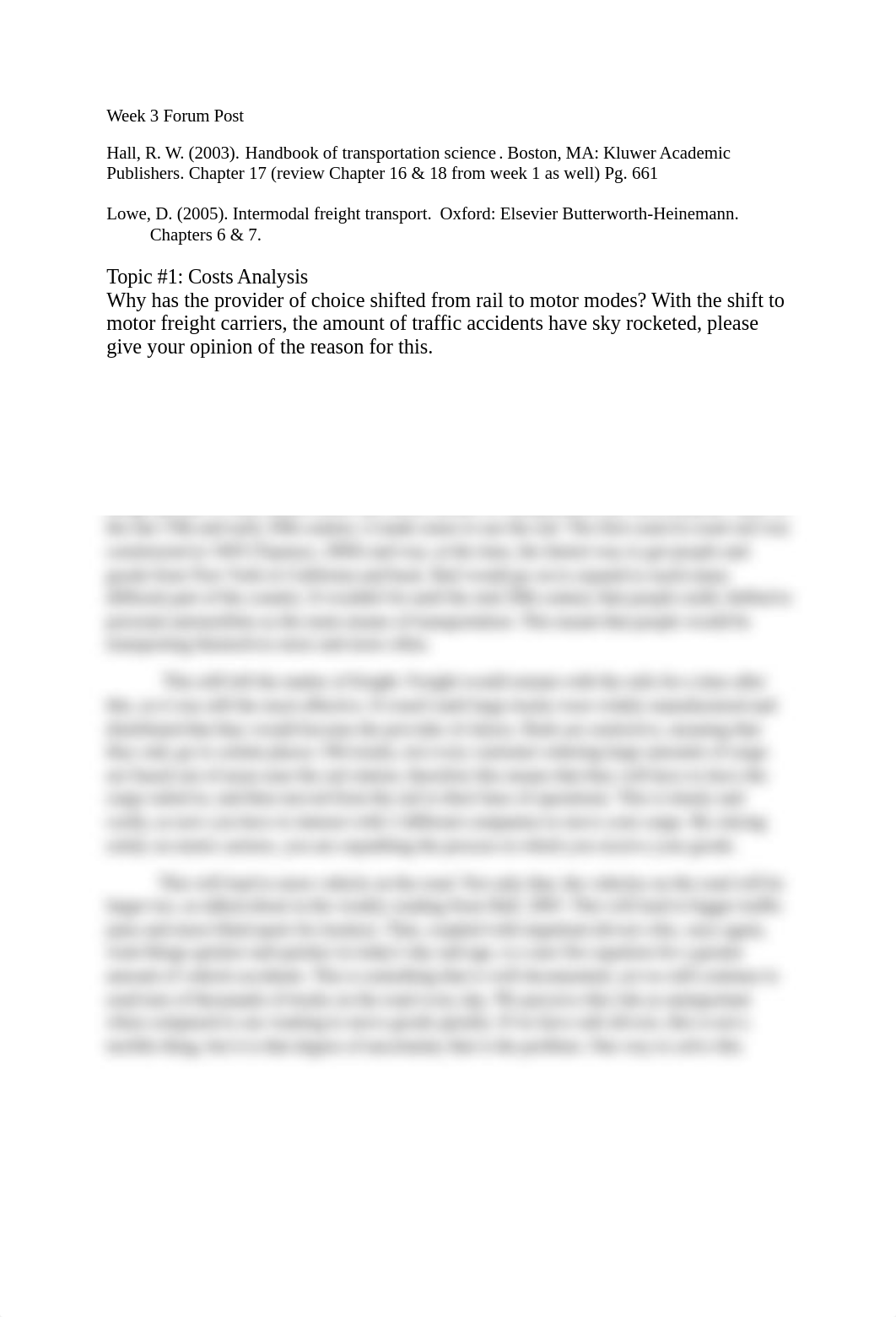 TLMT 311 Introduction to Transportation Management Week 3 Forum Post (2).docx_dsgb6aphmy6_page1