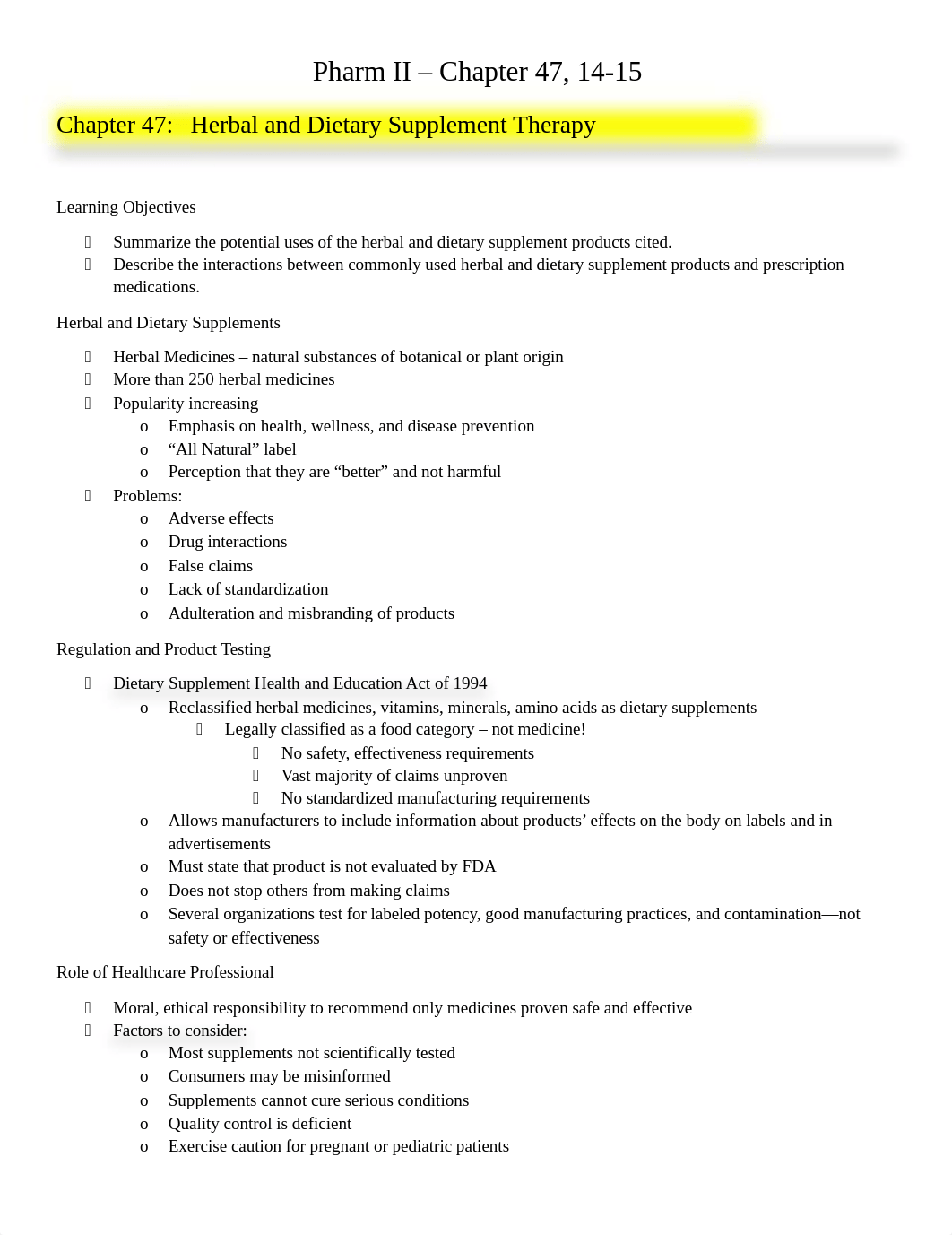 Pharm II Test 1 - Lecture notes - Ch 47, 14, 15.docx_dsgw5wtrsgf_page1