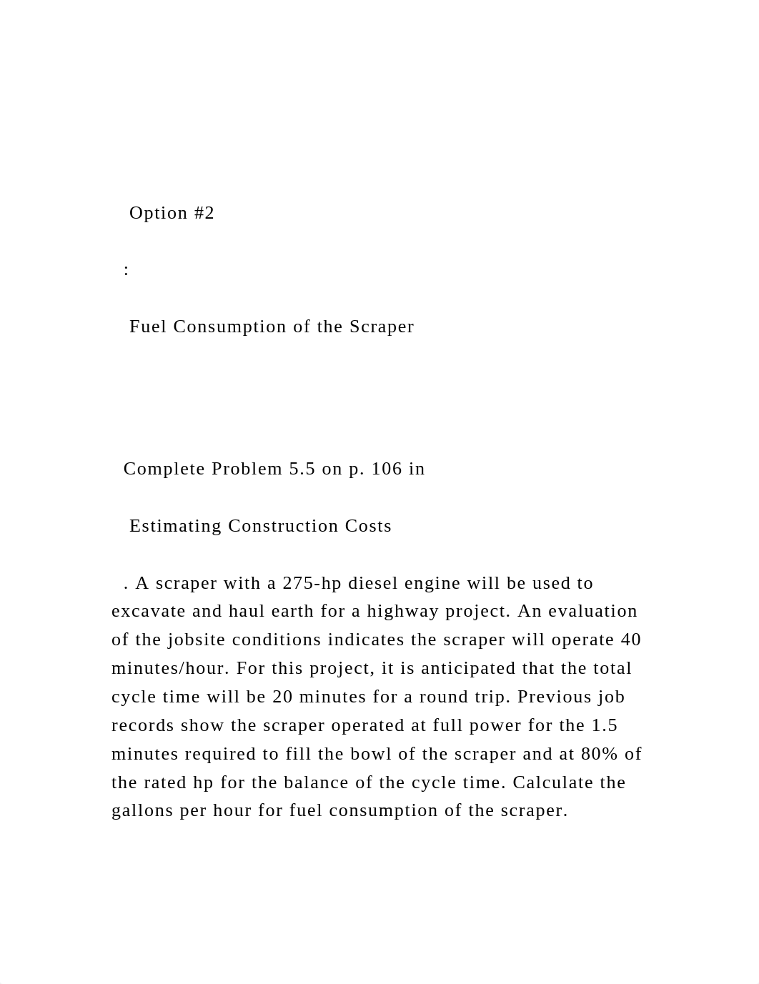 Option #2         Fuel Consumption of the Scraper  .docx_dsh06k0gxvj_page3