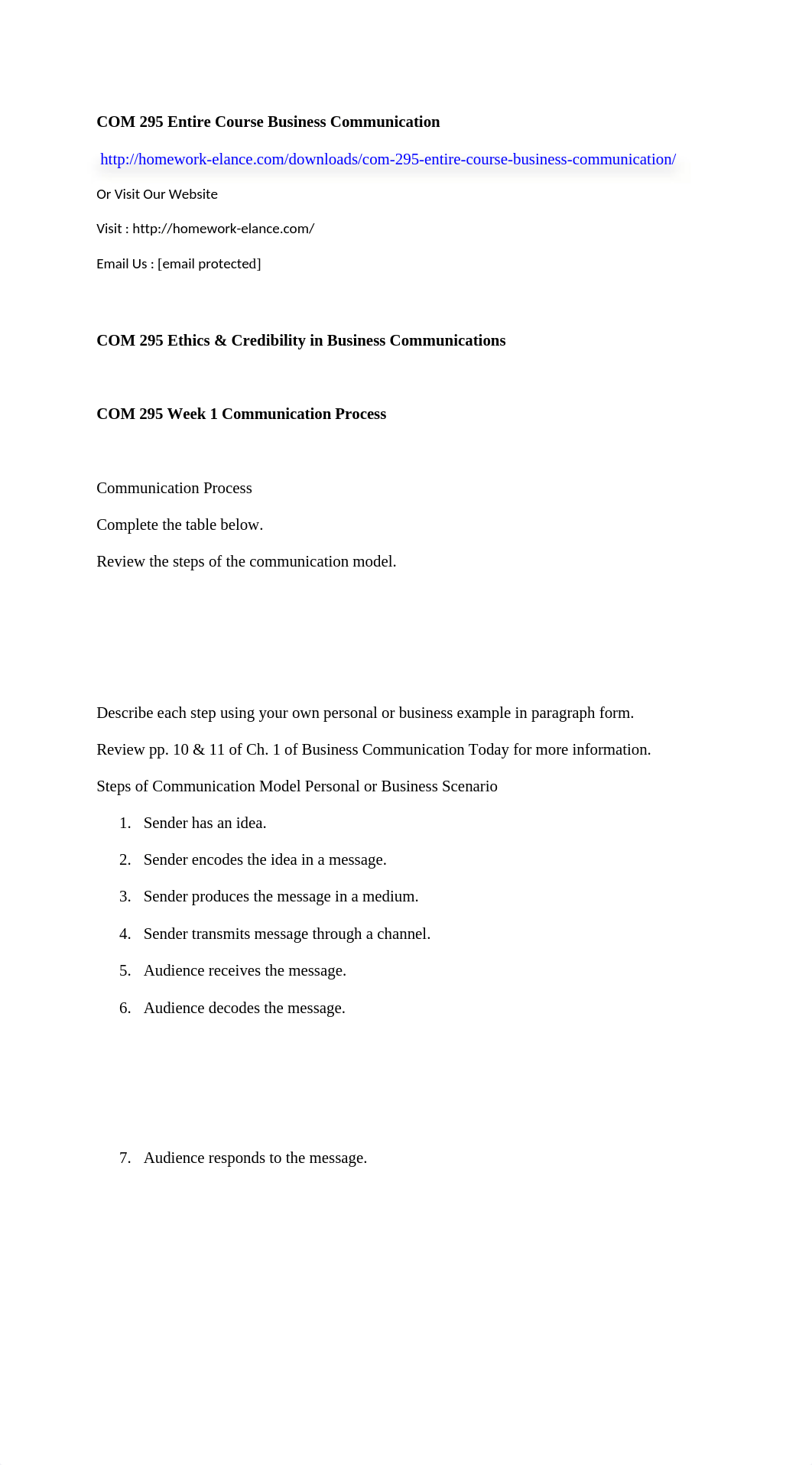 COM 295 Entire Course Business Communication_dsh7cqe95ek_page1