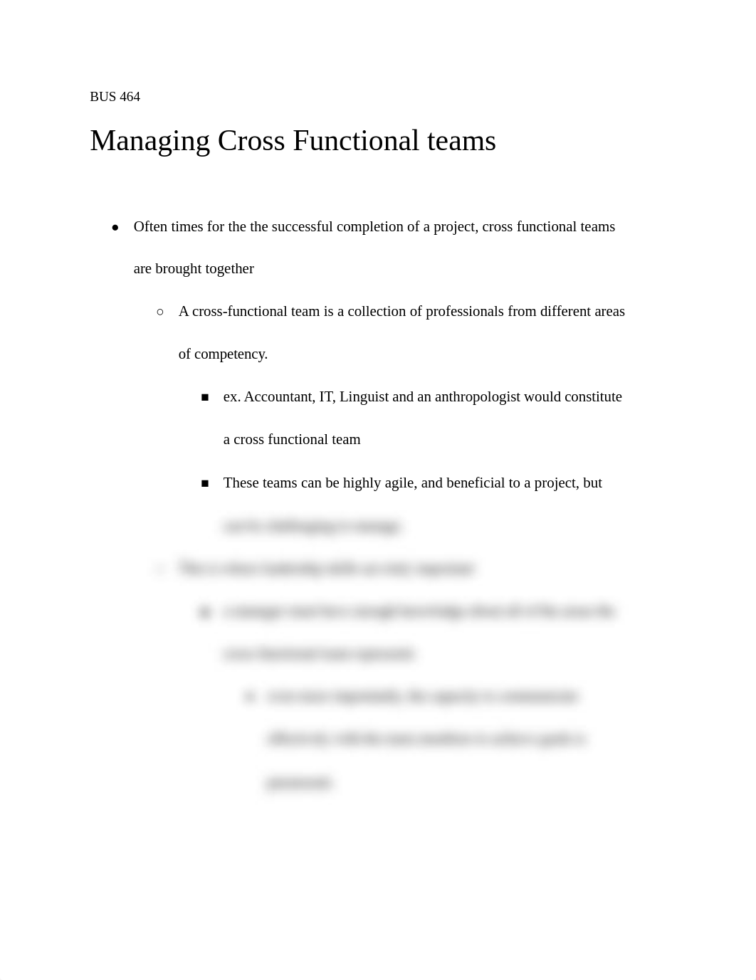 BUS 464 - Course Notes - Managing Cross-Functional Teams_dshl89bi5kx_page1