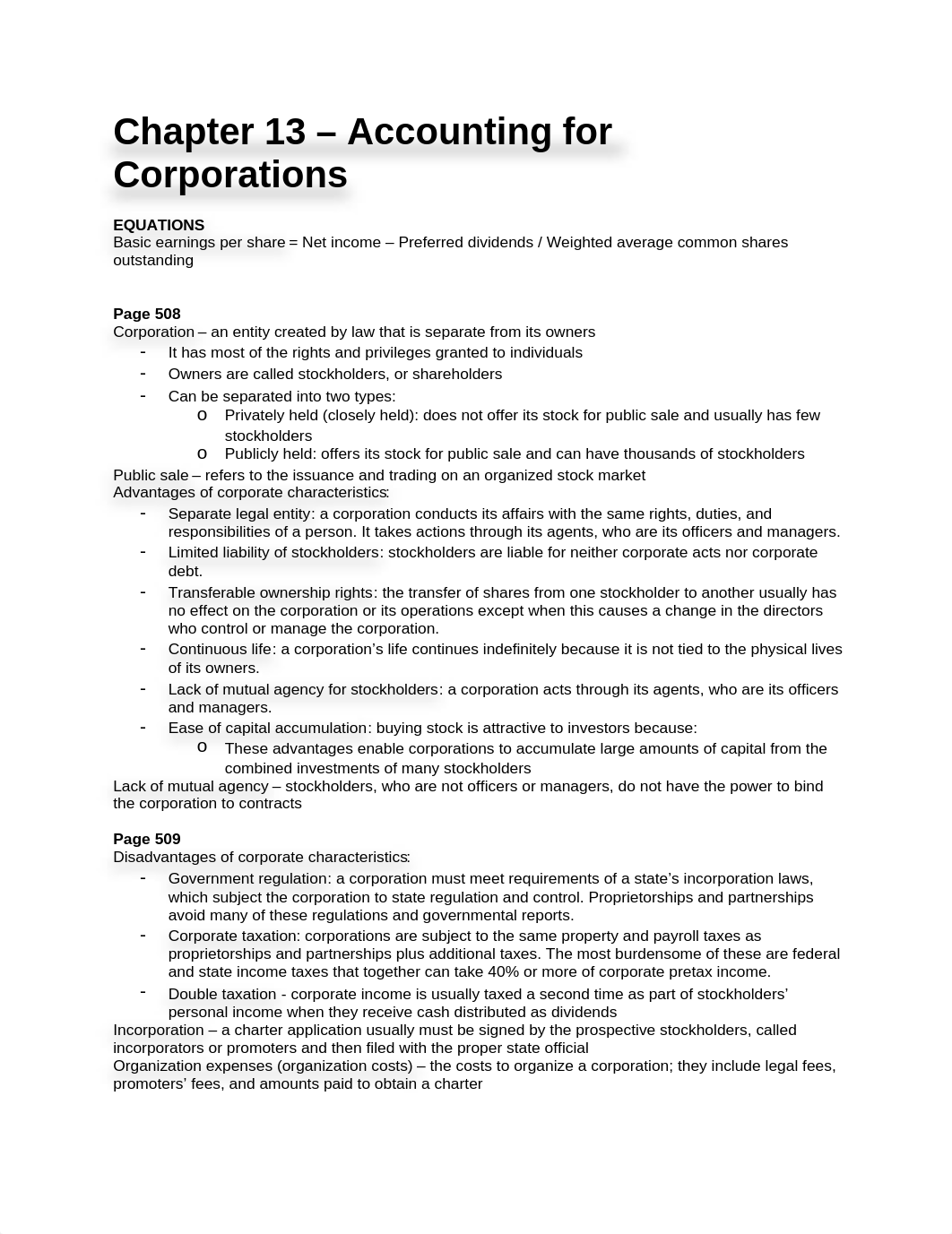 Study Guide - Chapter 13 - Accounting for Corporations_dshoq3uczsb_page1