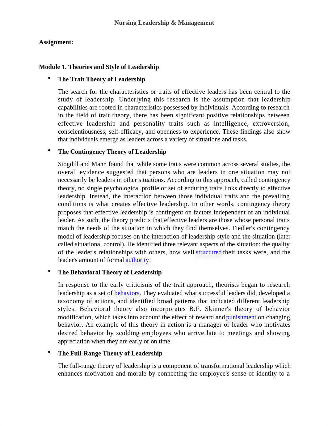 Nursing Leadership and Management Assignment 2.docx_dshr99ubvvf_page1