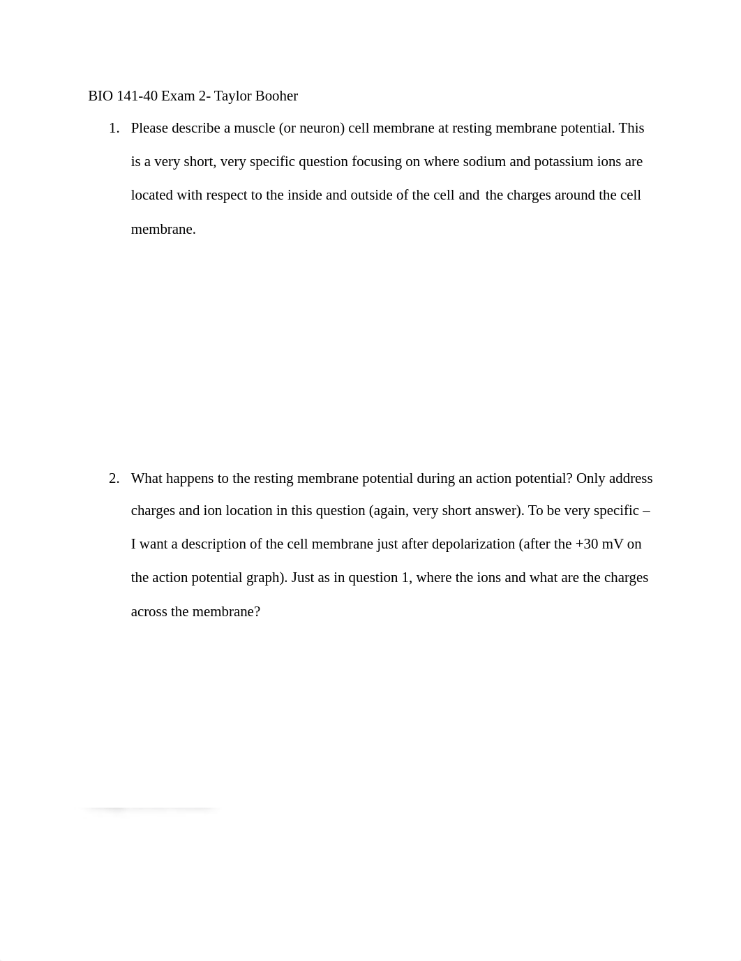 Bio 141 Exam 2 (completed)-- Taylor Booher .docx_dsiorlekb73_page1