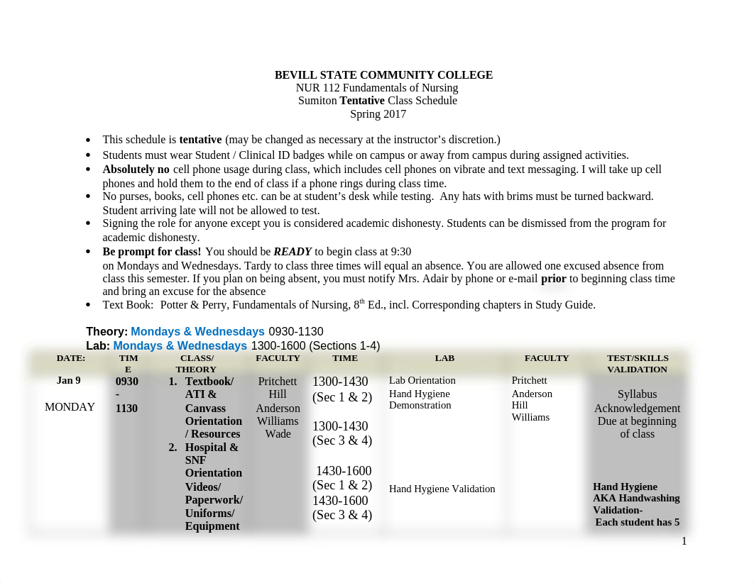 NUR 112 Topical Outline Teaching Sequence  Spring 2017- Pritchett_dsj0mem0fr8_page1