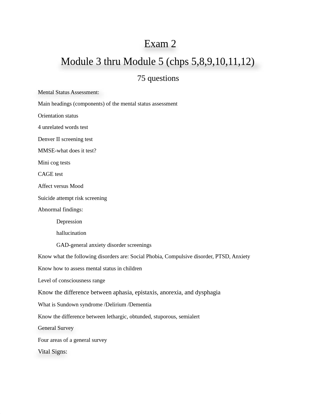 NUR2092 Health AssessmentExam 2 Study Guide (1) (1).docx_dsj204f5kk1_page1