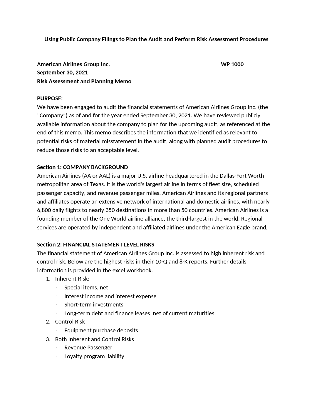 American Airlines - Memo .docx_dsjtp2znk13_page1