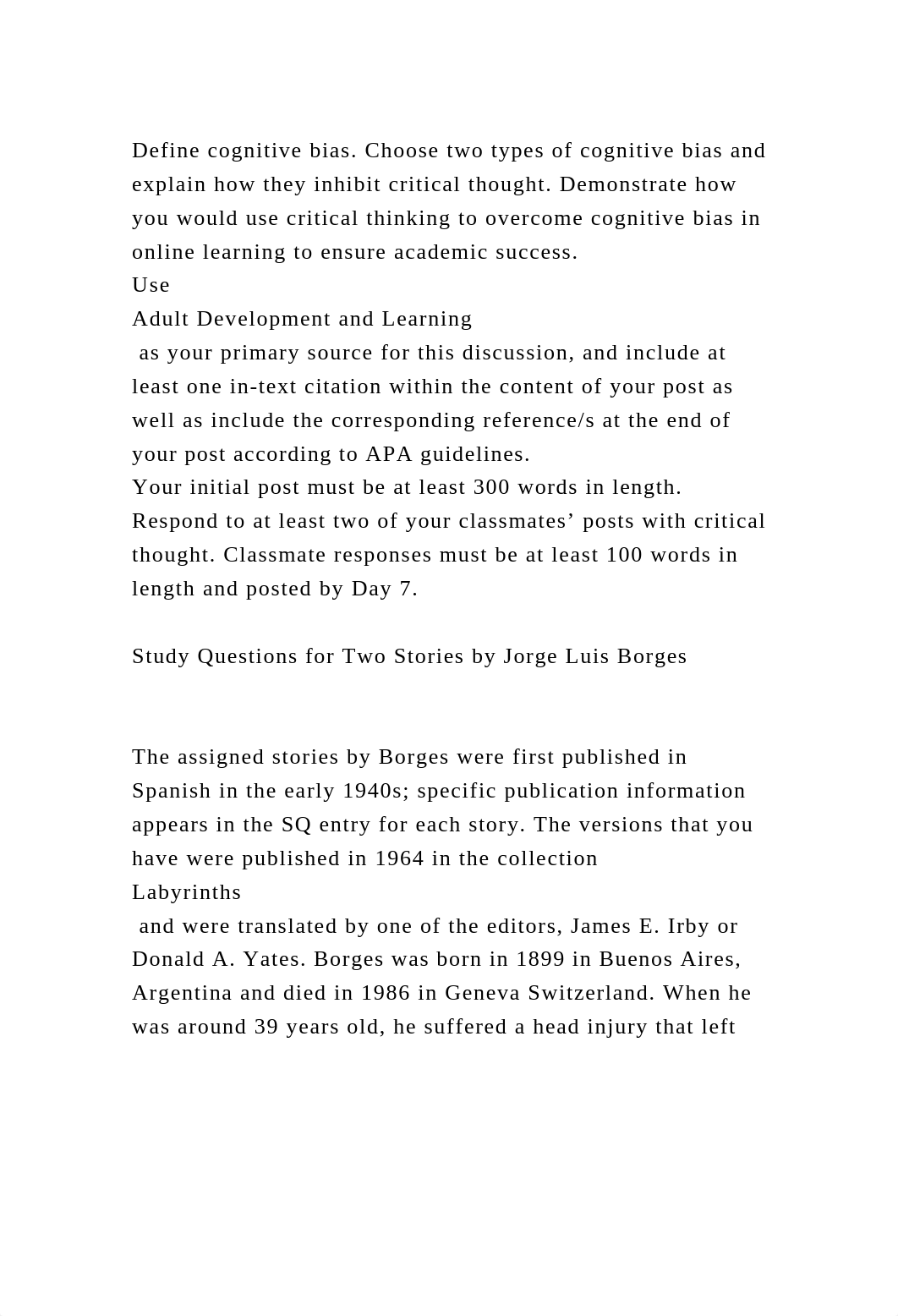 Define cognitive bias. Choose two types of cognitive bias and explai.docx_dsjz9b70day_page2