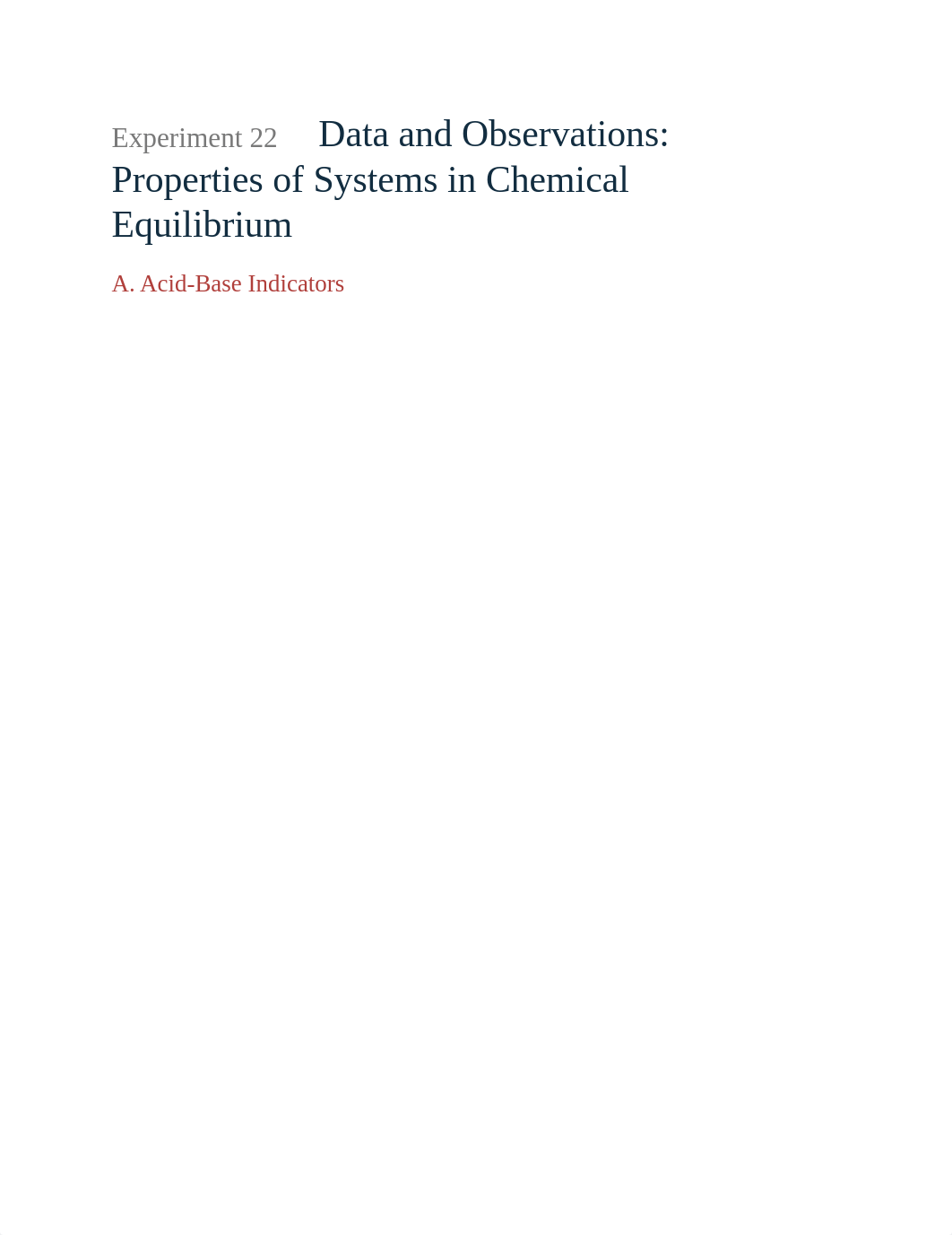 Experiment 22 Properties of Systems in Chemical Equilibrium.pdf_dslgdfct09q_page1