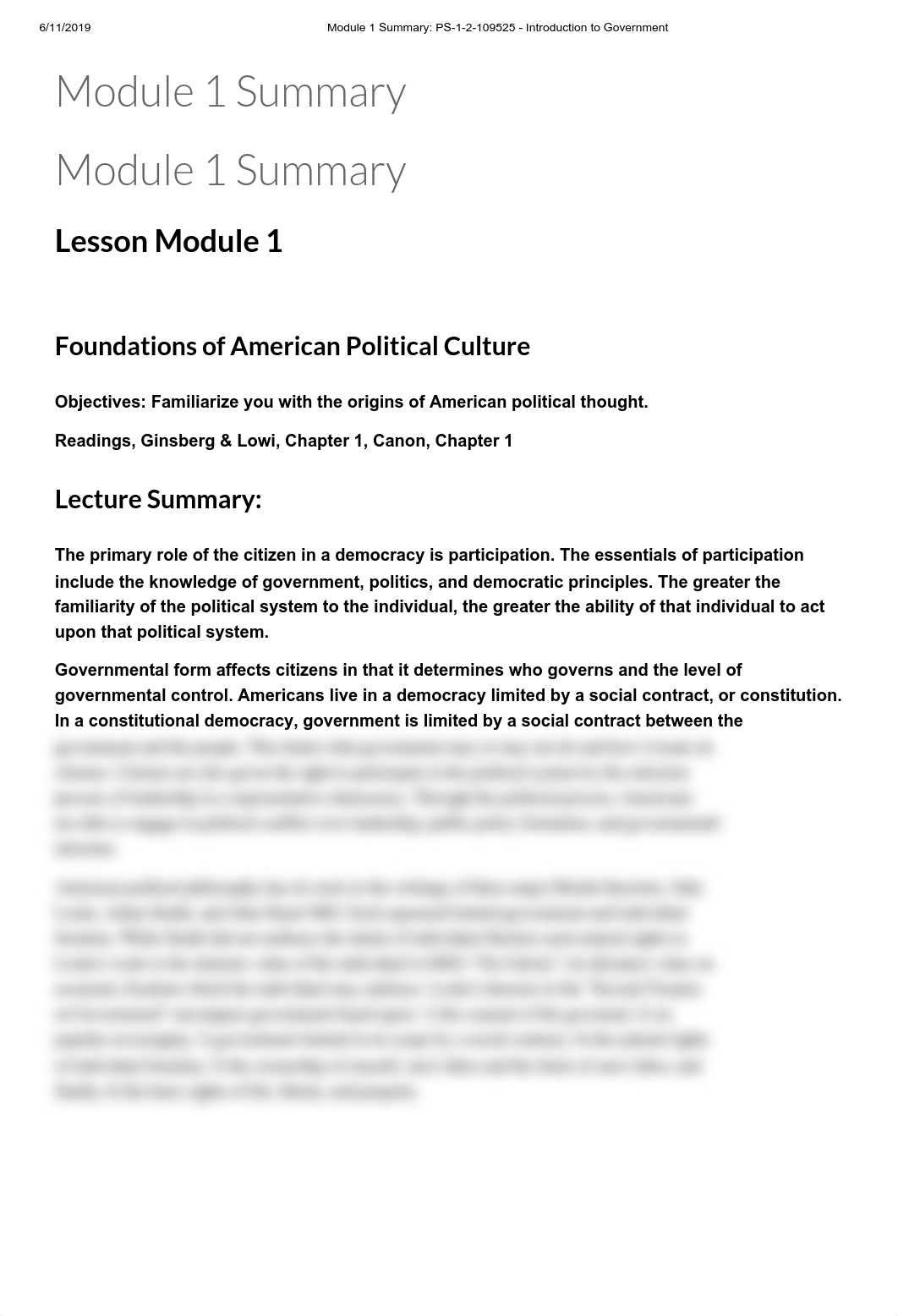 Module 1 Summary_ PS-1-2-109525 - Introduction to Government.pdf_dslzt3hujen_page1