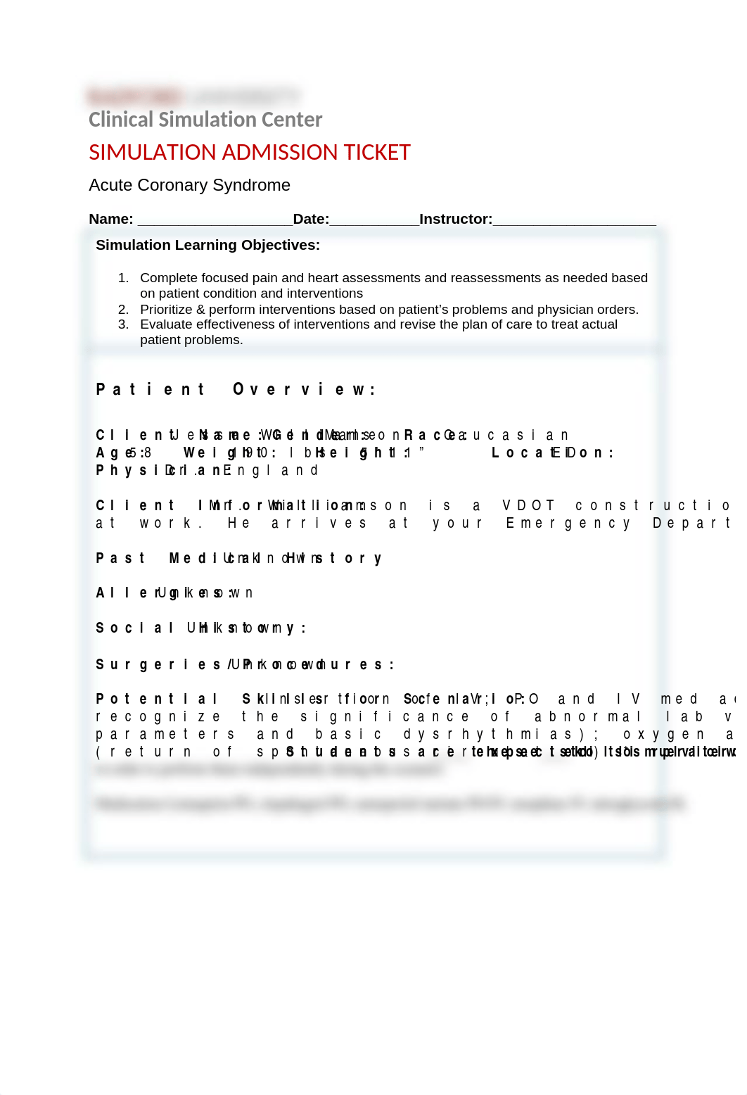 SIMULATION ADMISSION TICKET Chest Pain.doc_dsmhpdm6n1d_page1