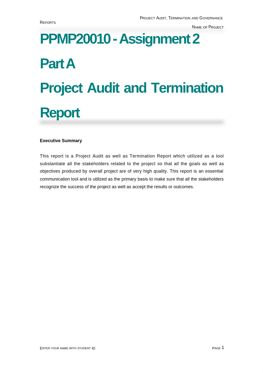 Project Audit, Termination and governance Reports.doc_dsmojakkvhw_page1