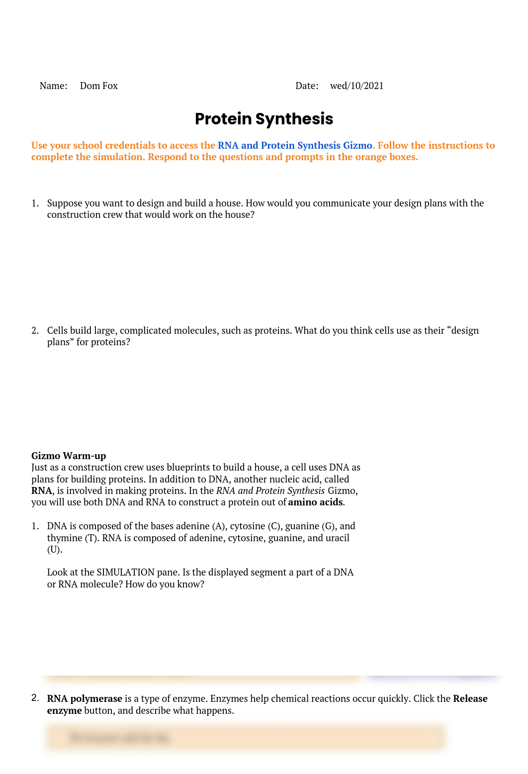 Dominic Fox - Gizmo _ Protein Synthesis.pdf_dsnblwlgixt_page1