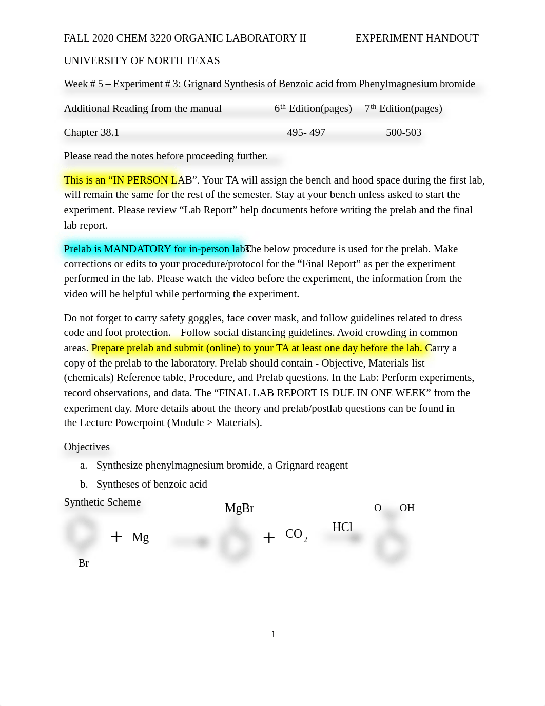 Week 5 _ Experiment 3 - Grignard Synthesis -Benzoic Acid.pdf_dsnd36wcmeq_page1