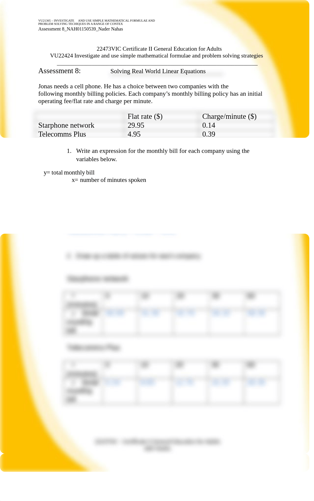 Assessment 8 - Solving Real World linear equations.docx_dsnqzoyeyht_page1