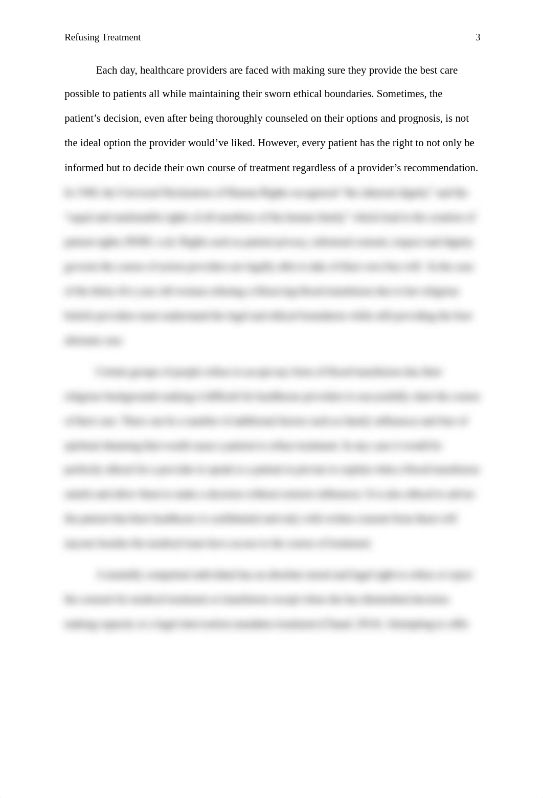 Running Head: REFUSING TREATMENT
Refusing Treatment
Kadia Griffin
Univ_dsnsjx4dd92_page3