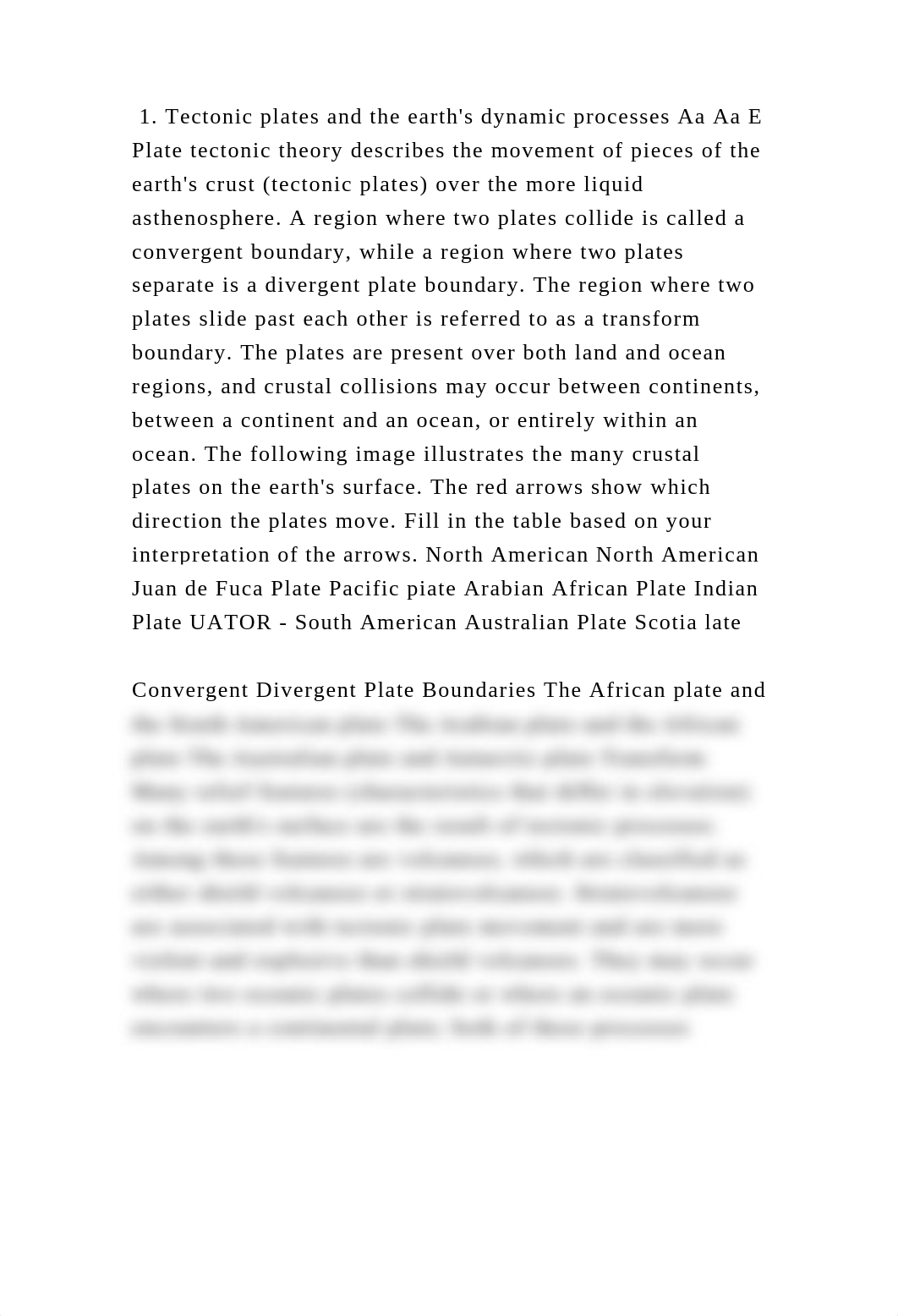 1. Tectonic plates and the earths dynamic processes Aa Aa E Plate te.docx_dso4m0chjd6_page2