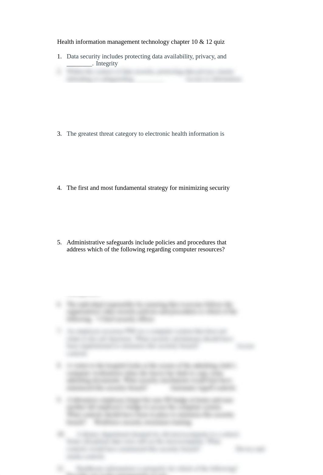 chapter 10 & 11 quiz - Health information management technology.docx_dsp6zetmtcp_page1
