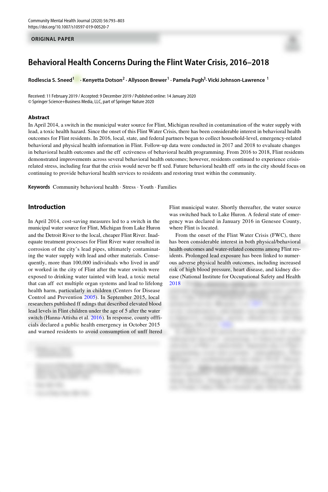 BEHAVIORAL HEALTH CONCERNS DURING THE FLINT WATER CRISIS, 2016-2018.pdf_dspk1354f8g_page1