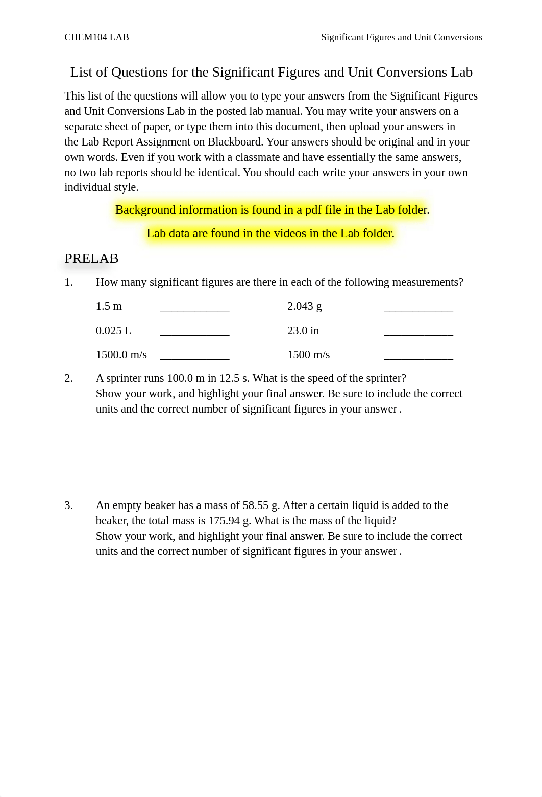 CHEM104 Lab #2 Lab Report Questions Sig Figs and Units Fall 2020.docx_dspygl4pa0x_page1