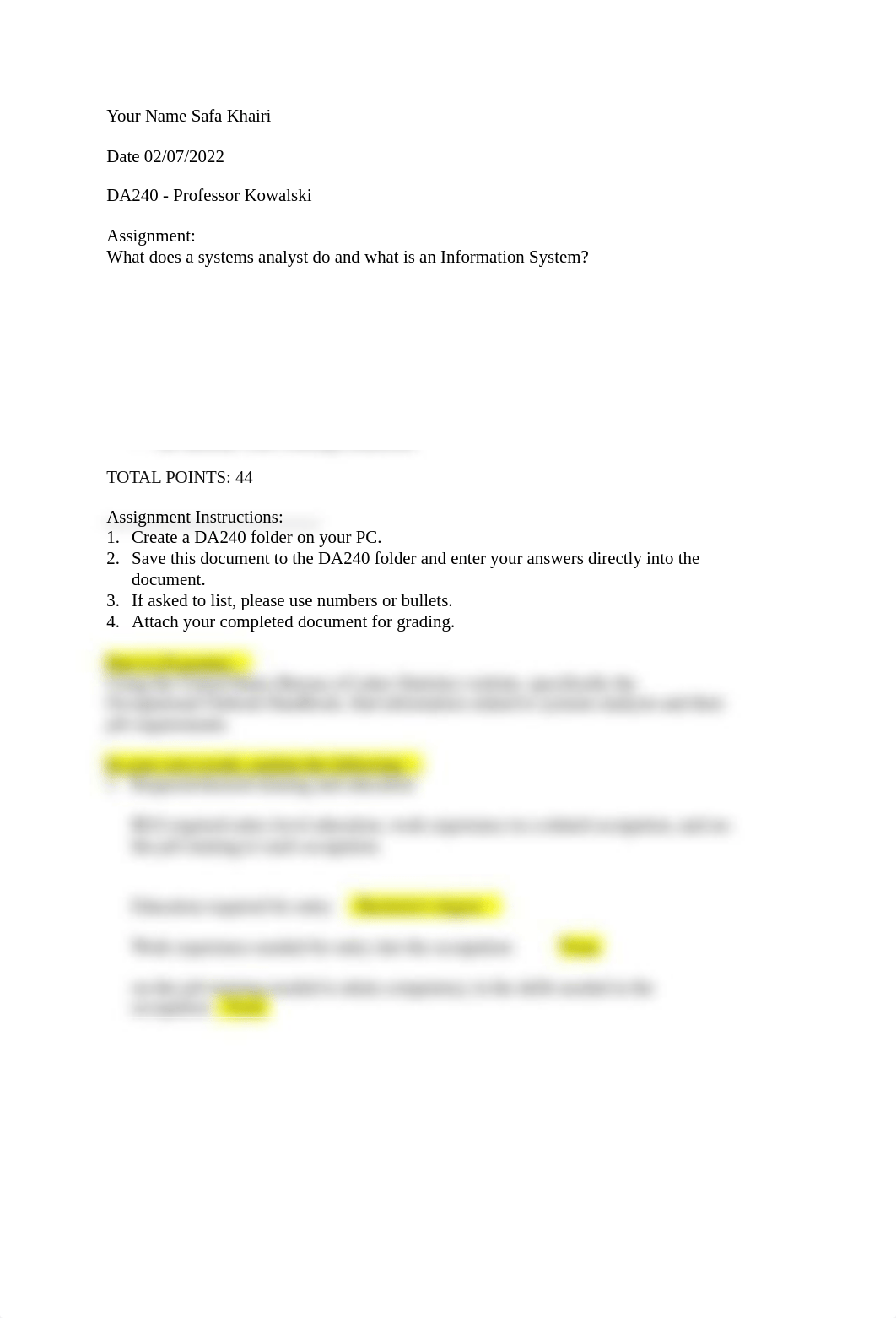DA240 Assignment - What does a systems analyst do and what is an Information System Khairi.docx_dsq2y0s4fbv_page1