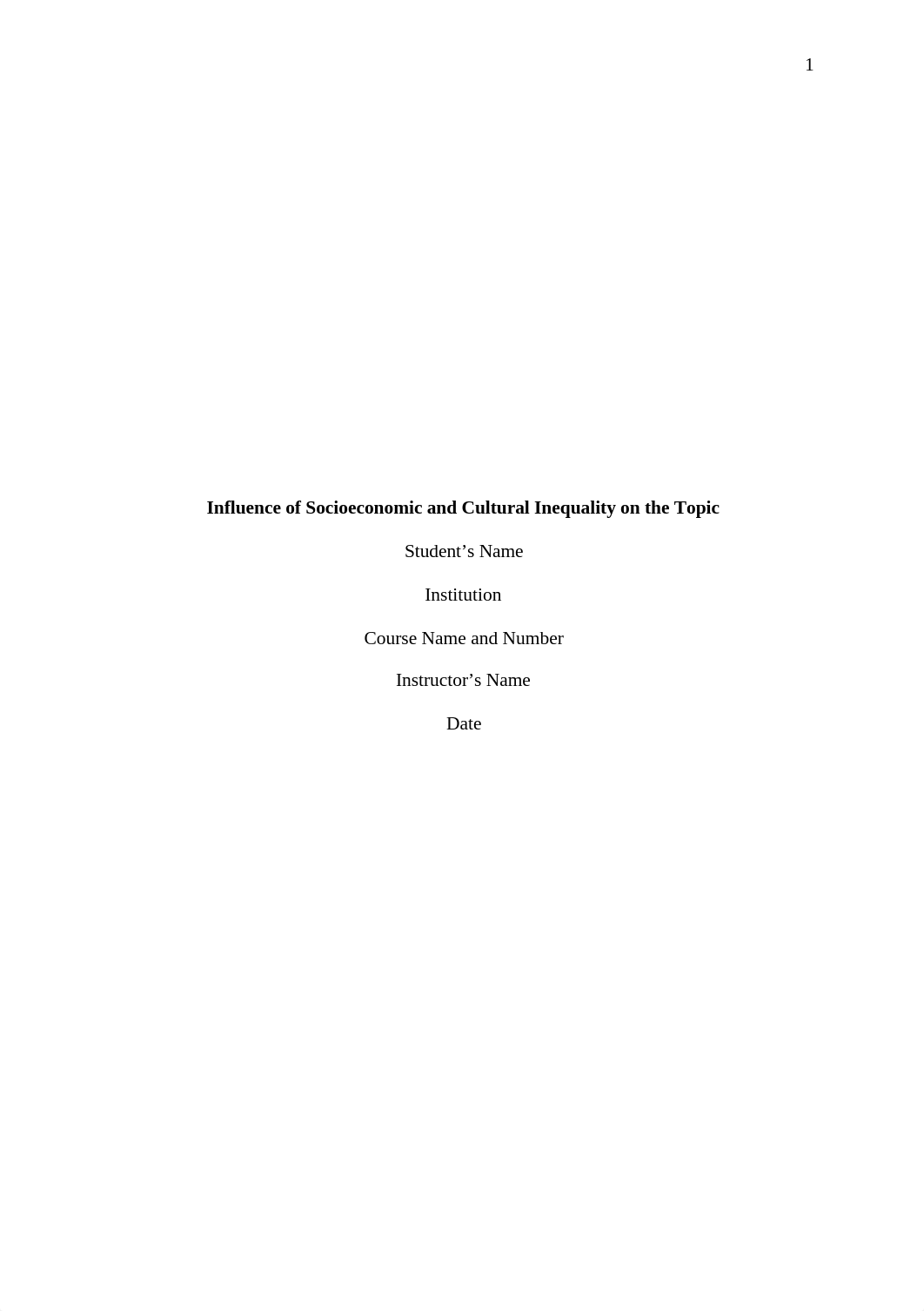 Influence of Socioeconomic and Cultural Inequality on the Topic.docx_dsq3l7354at_page1