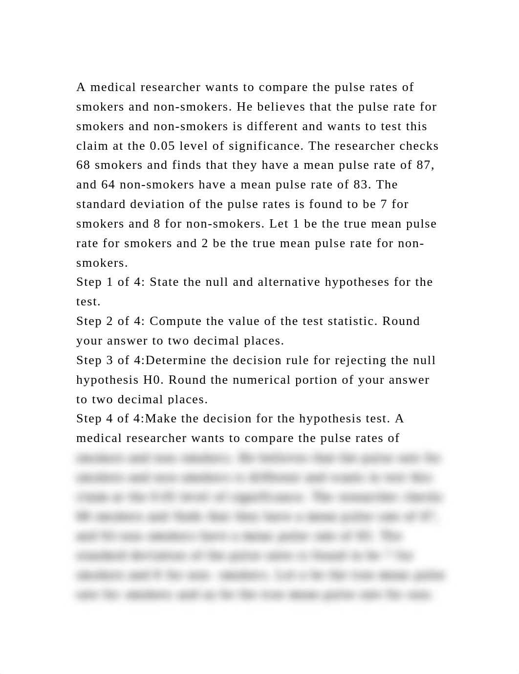 A medical researcher wants to compare the pulse rates of smokers and.docx_dsqk4su0d8f_page2