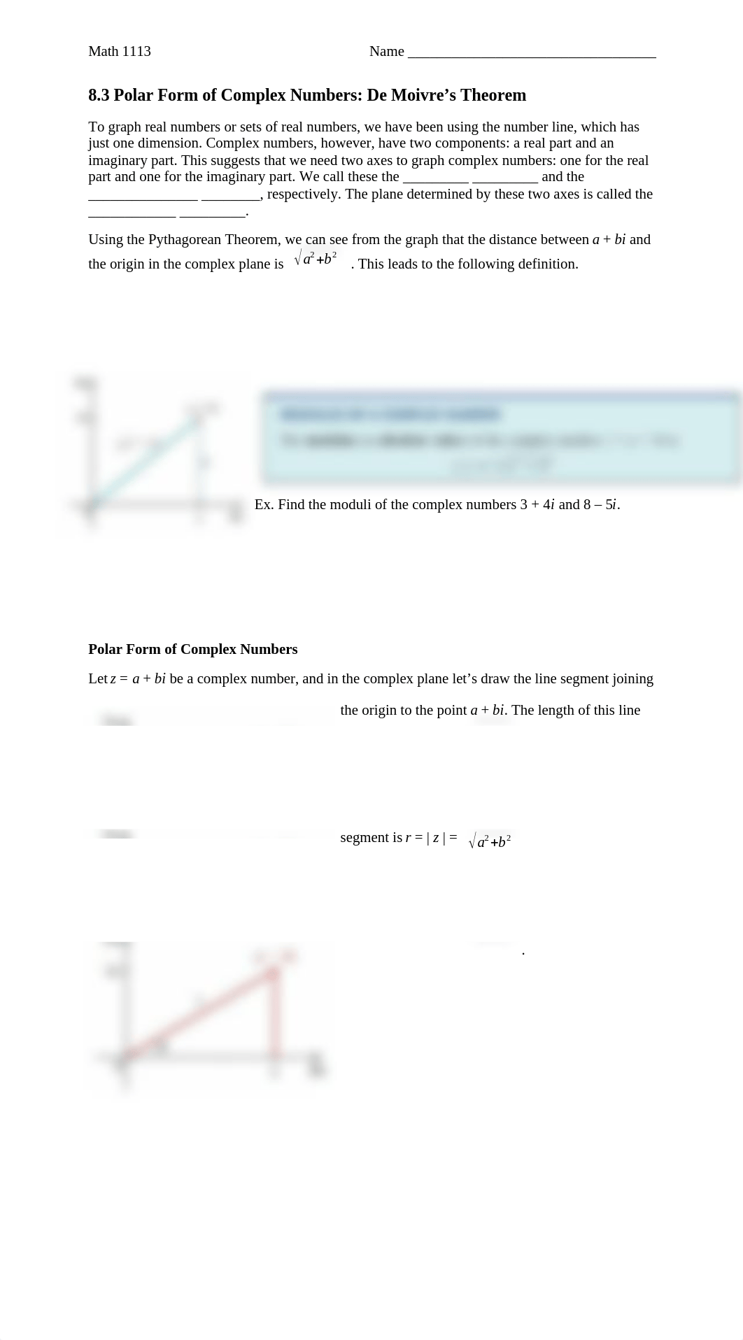 8.3 Polar Form of Complex Numbers, De Moivre's Theorem NOTES.docx_dsql2k8u3rl_page1