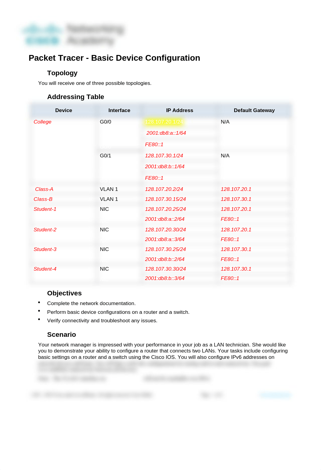 10.4.3 Packet Tracer - Basic Device Configuration42589.docx_dsqveel7s6v_page1