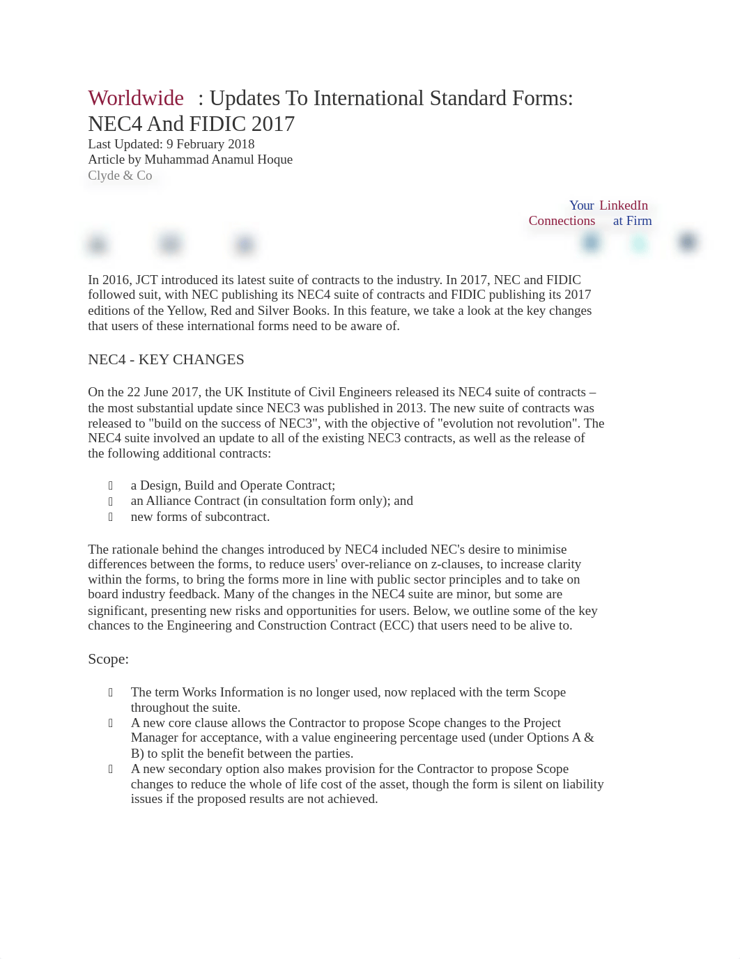 FIDIC, NEC & JCT Disputes Clauses -Muhammad Anamul Hoque.docx_dsr1equsg1q_page1