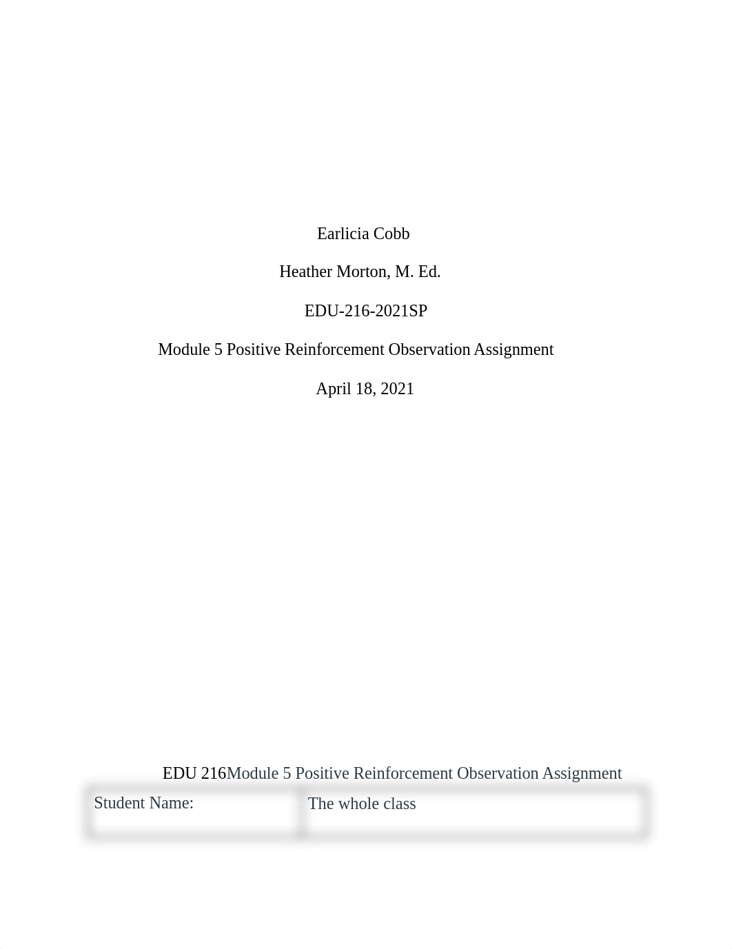 EDU 216 Module 5 Positive Reinforcement Observation Assignment.docx_dsrdlblhz6a_page1
