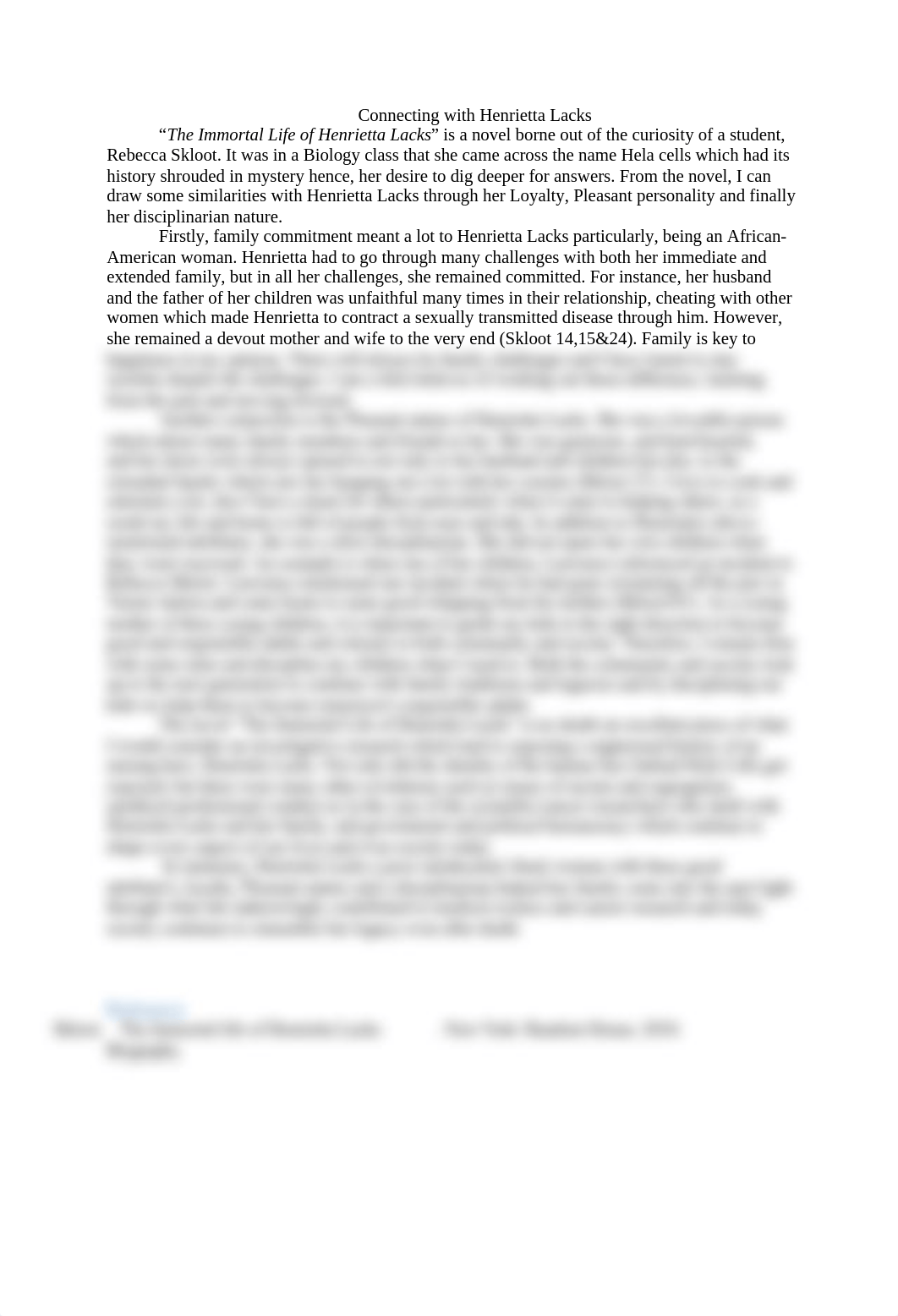 Essay  3- Connecting with Henrietta Lacks.doc_dsrkvdv57iu_page1