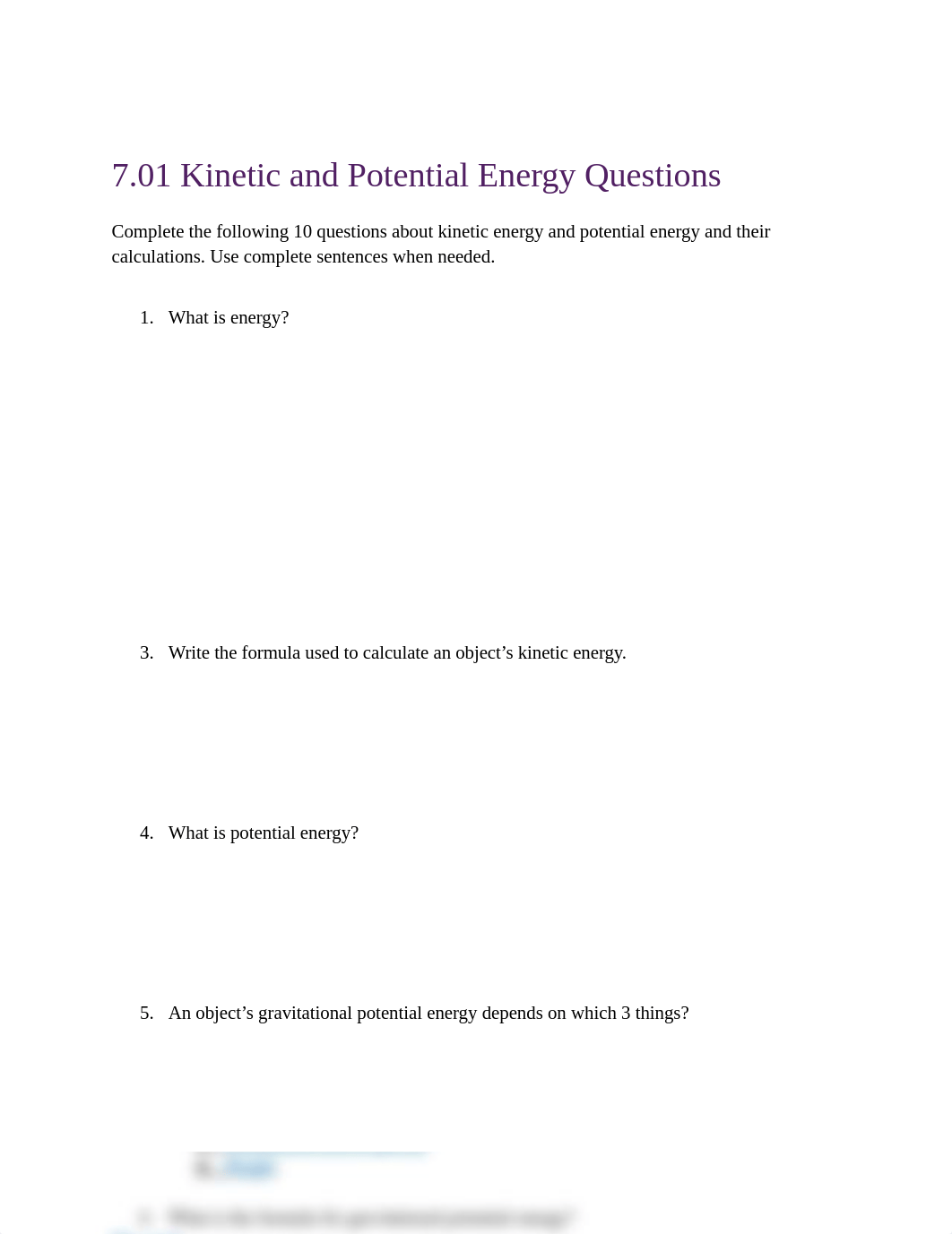 7.1 Kinetic and Potential Energy Questions.pdf_dsrugzlu3ey_page1