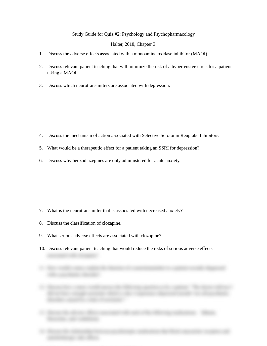 Study Guide for Quiz#2 Psychobiology and Psychopharmacology.docx_dsrwnzomn13_page1