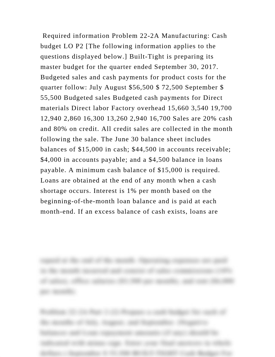 Required information Problem 22-2A Manufacturing Cash budget LO P2 [.docx_dssaneytg3l_page2