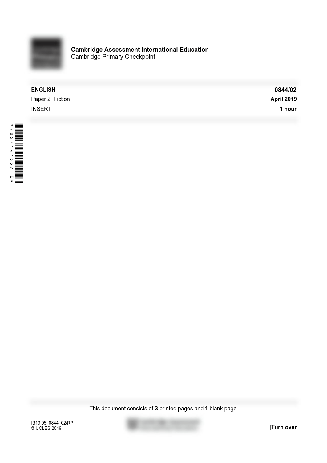 Cambridge Primary Checkpoint - English (0844) April 2019 Paper 2 Insert (1).pdf_dsscovuuyvl_page1