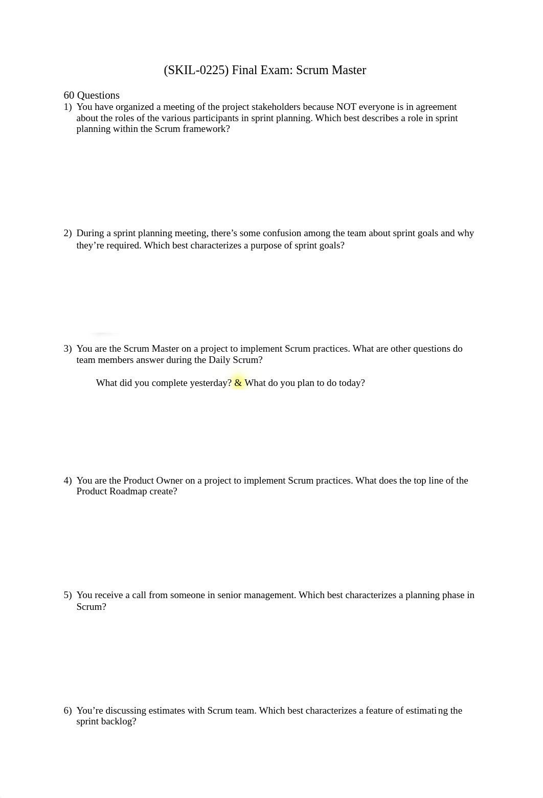 Skillsoft Scrum Master Final Exam.pdf_dssllmcm54c_page1