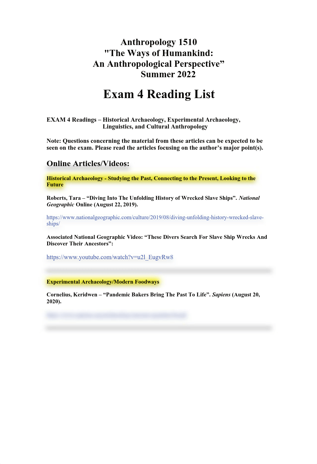 ANTH 1510 Summer 2022 Reading List - Exam 4-2.pdf_dssp06345w0_page1