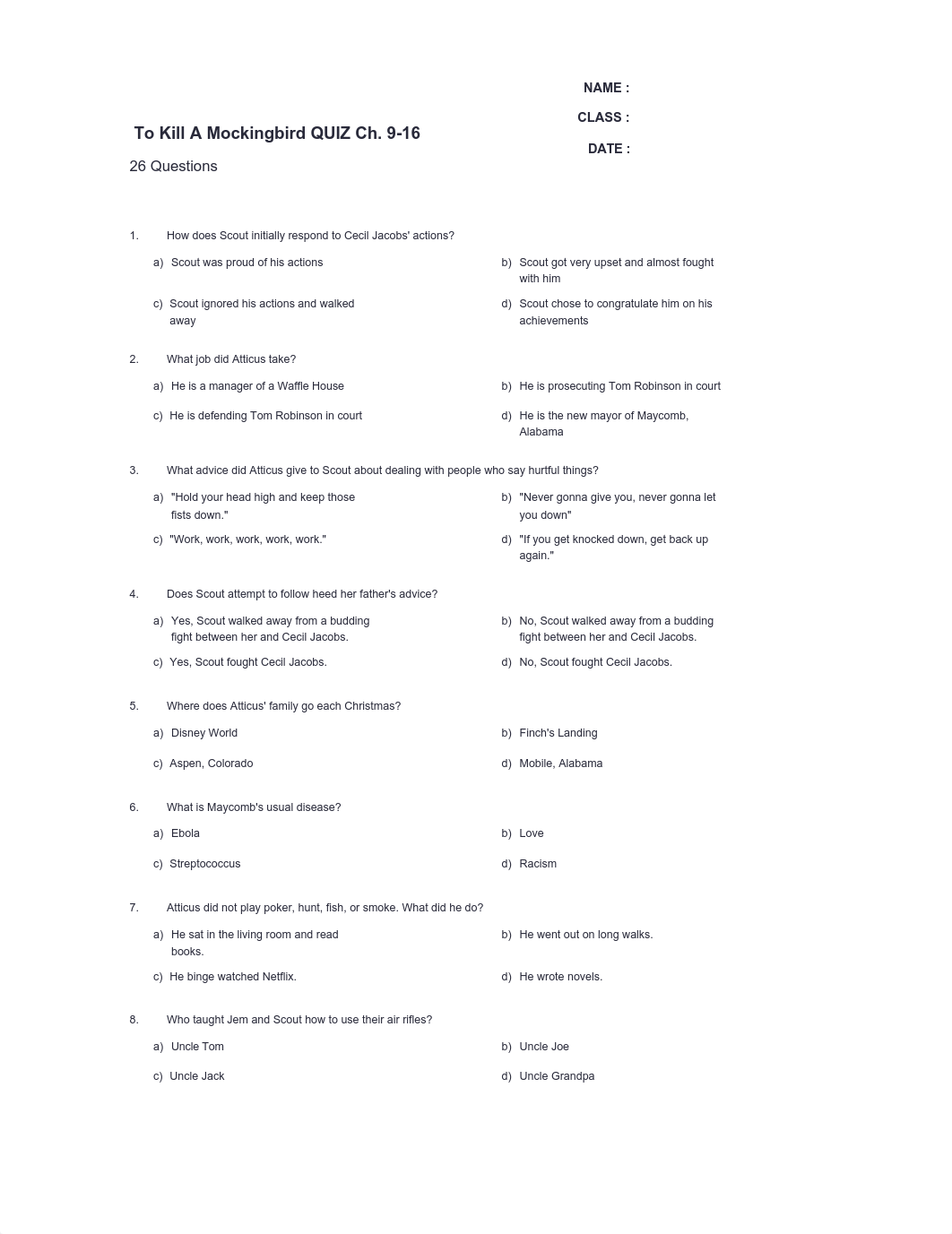 KEY To Kill A Mockingbird QUIZ Ch. 9-16 _ Print - Quizizz.pdf_dst2ic4pelq_page1