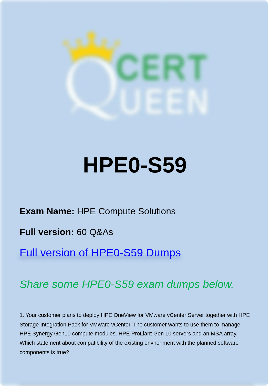 HP Certification HPE0-S59 Exam Training Material.pdf_dstsus53jm2_page1