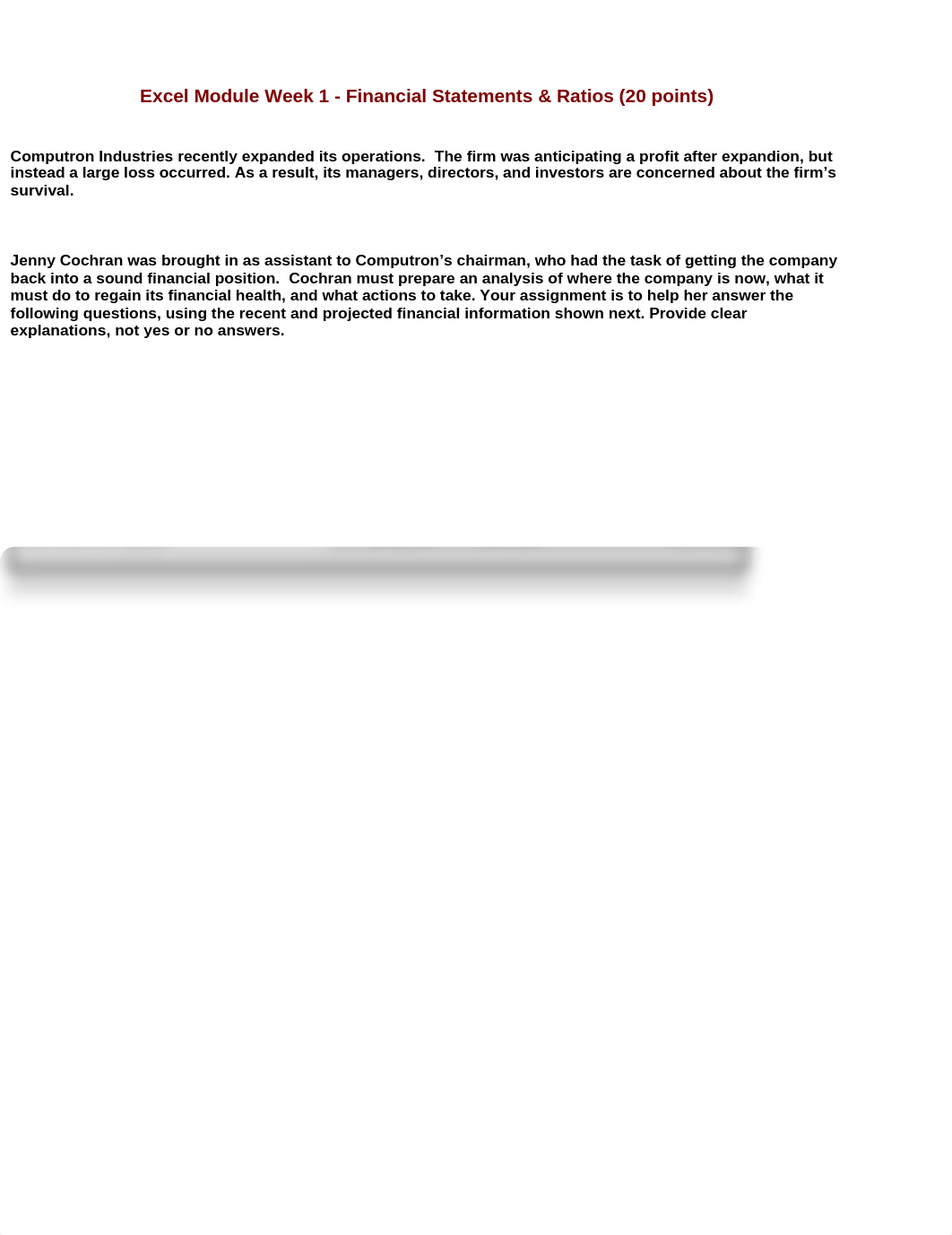 WK 1 Excel Module - Financial Statements  Ratios.xlsx_dstxxgsuksn_page1