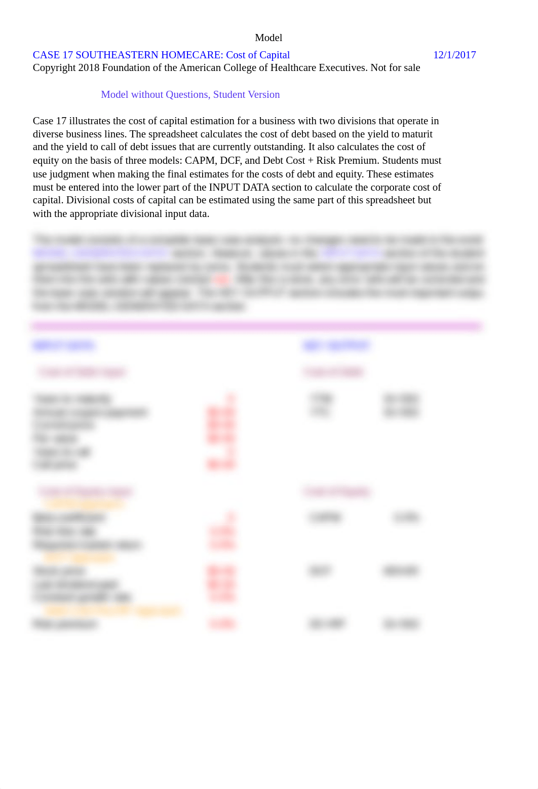 Case 17 Southeastern Homecare - Student - 6th edition.xlsx_dsv0f7mu1sc_page1