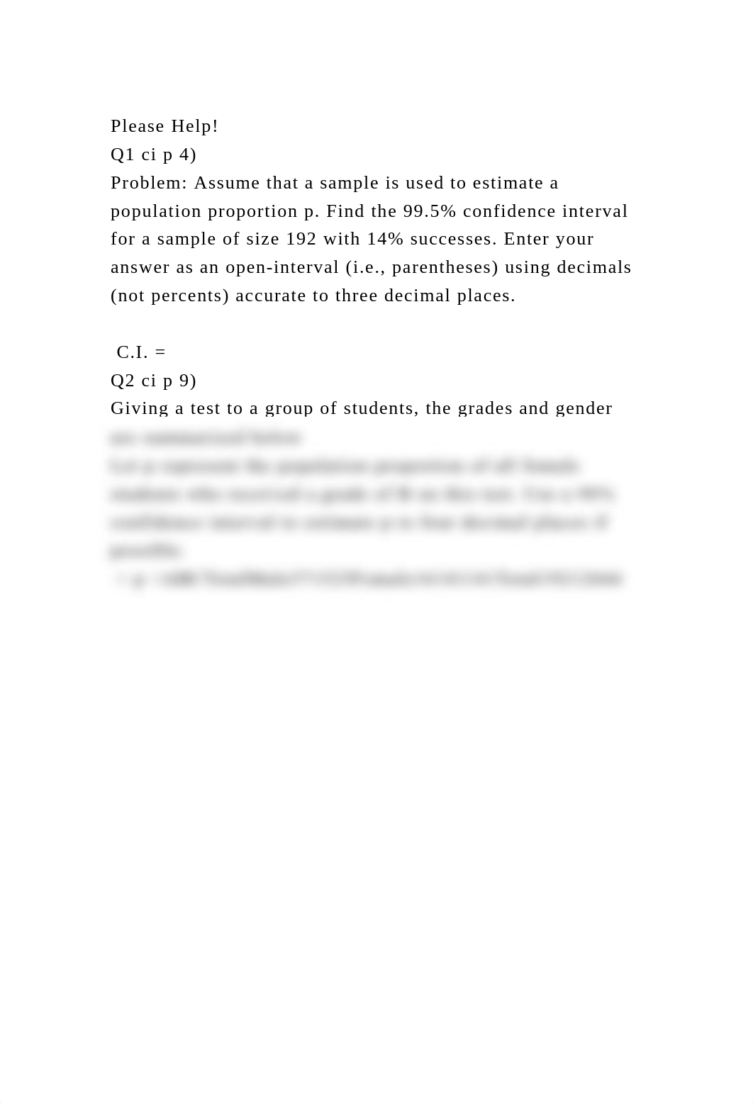 Please Help!Q1 ci p 4)Problem Assume that a sample is used to e.docx_dsv4h9h1red_page2