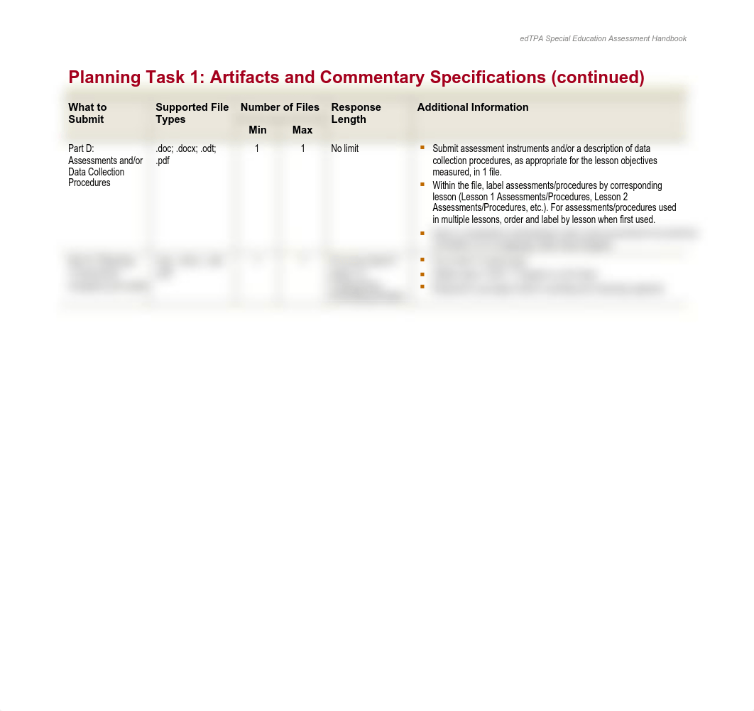 edTPA_Special_Education_Evidence_Chart.pdf_dsvmljdg7sg_page2